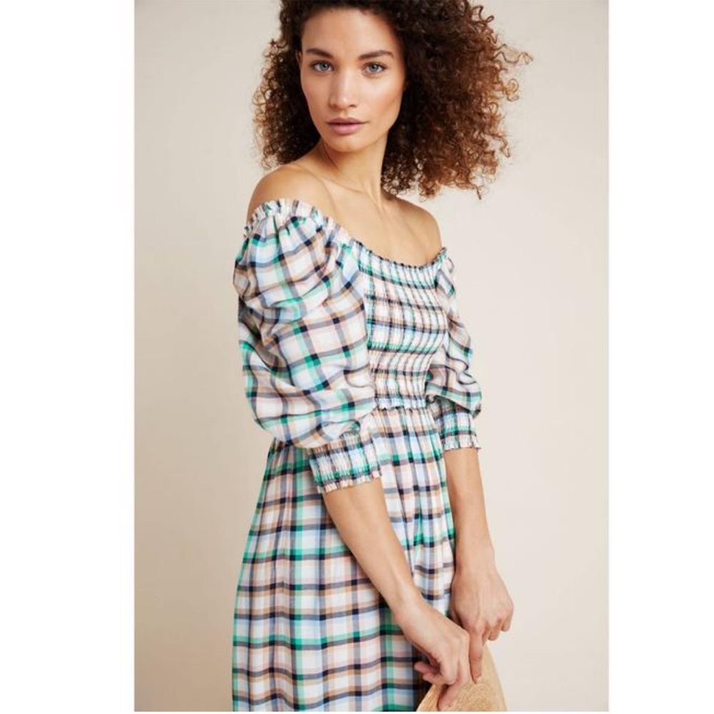 Maeve Anthropologie Cerie smocked midi dress